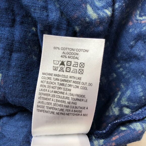 Lucky Brand Womens Blouse S Blue Short Sleeve Round Neck NWT - Picture 5 of 8